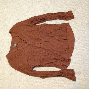 Worthington “Tortoise Brown” Textured Blouse